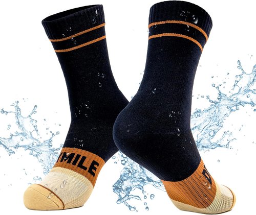 DRYMILE Waterproof Wool Hiking Socks - Breathable & Cushioned for Winter Activities | Crew Size