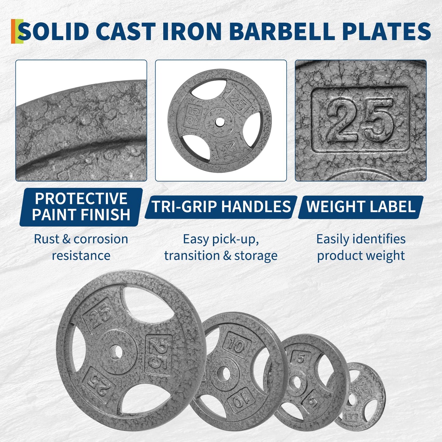 1-Inch Cast Iron Weight Plate for Strength Training & Weightlifting,Cast Iron Weights Multiple Weights Available 2 x 10 Lbs