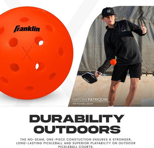 Franklin Sports X-40 Outdoor Pickleballs - Official USA Pickleball Tour Regulation Size - Durable & High-Performance