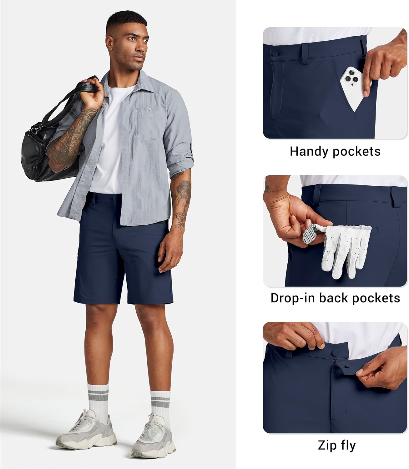 Willit Men's Golf Shorts - Quick Dry Stretch Cargo Shorts with Pockets | Available in 7", 9", 11" Sizes
