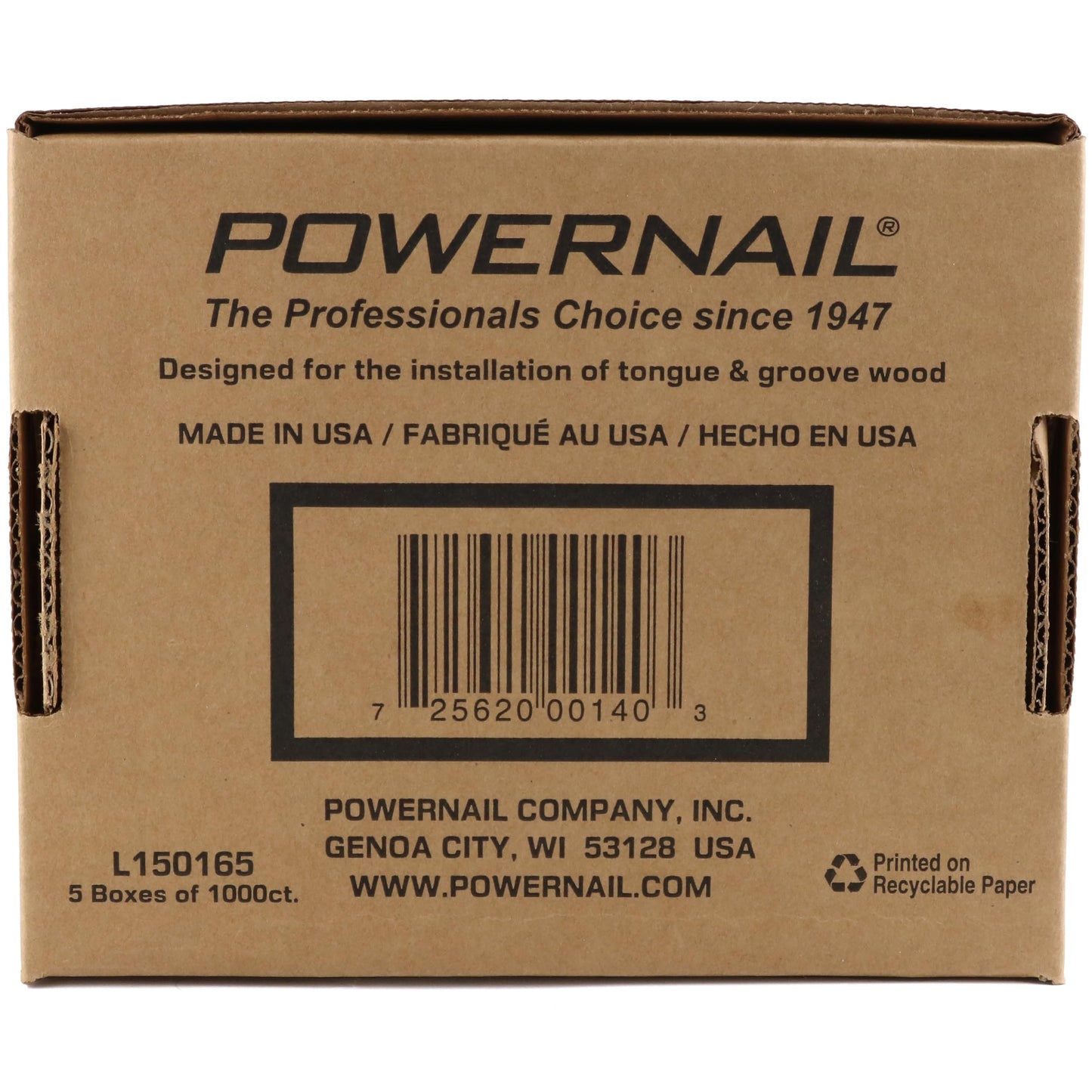Powernail L150165 16 Gauge 1-1/2 Inch Length L-Cleat Nail for Hardwood Flooring (1 case of 5-1000ct boxes)