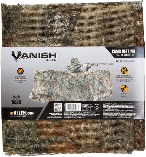 Allen Company Camo Netting for Hunting Blinds - 12ft x 56in | Realtree Edge & Mossy Oak Country