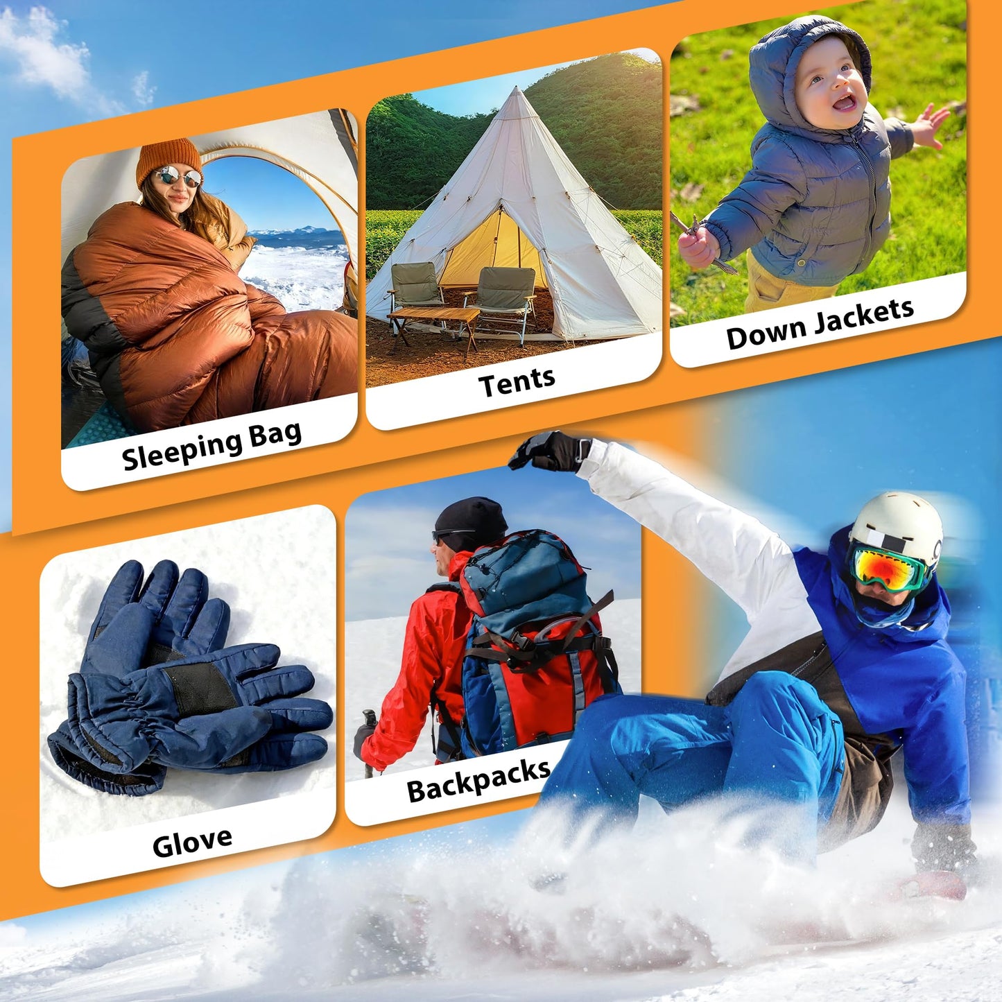 umaini Down Jacket Repair Patch Kit, Outdoor Gear Tenacious Repair Tape, Self Adhesive Fabric Patches for Clothes, Waterproof Ripstop Nylon Fabric Patch for Puffer Jacket, Coat, Tent (18 Pcs, Brown)