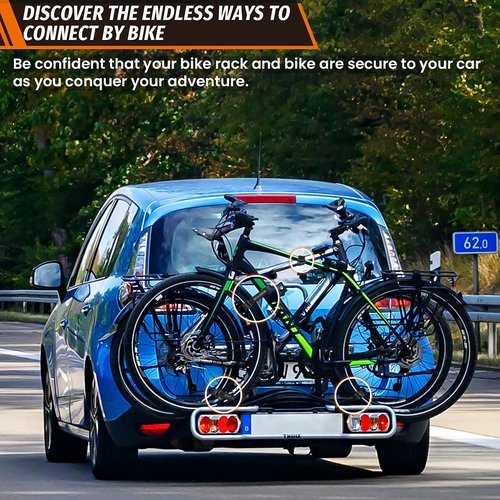 Boncas Adjustable Bike Rack Strap 24" Bicycle Wheel Stabilizer Straps with Innovative Gel Grip Keep The Bicycle Wheel from Spinning - Black 4 Pack