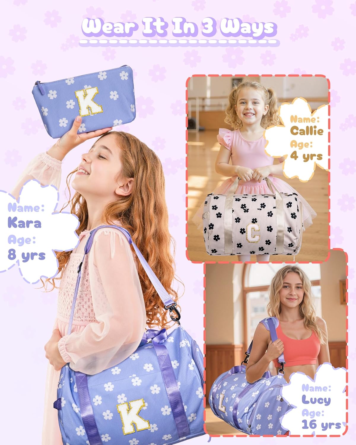 Skiennix Personalized Gym Bag for Cheerleaders - Custom Dance Duffle with Shoe Compartment & Toiletry Bag (Letter Y)