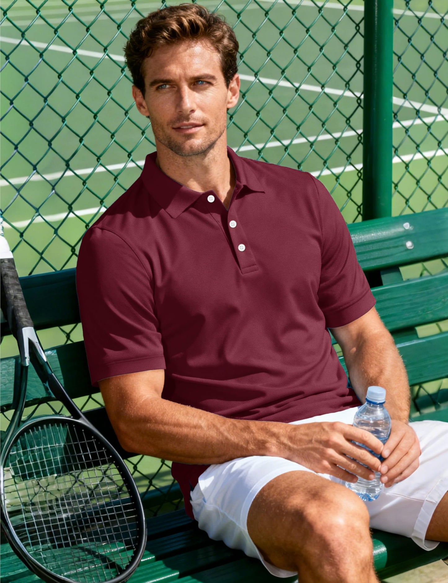 MAGCOMSEN Mens Polo Shirts Short Sleeve Athletic Pique Golf Shirt Dry Fit Performance Casual Work Polos for Men