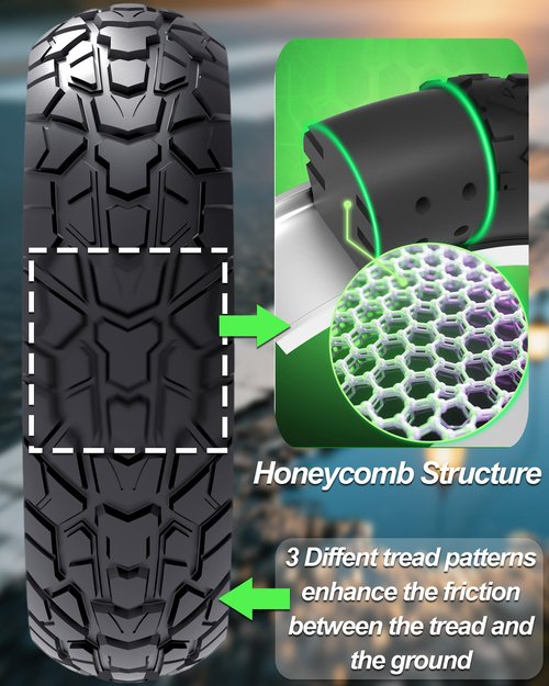 BABEJIA 2-Pack 10x2.50 Scooter Tire Tubeless, Upgrade Your Scooter with 60/70-6.5 Off-Road Airless TIre, 10x2.5-6.5 Replacement Tyres for Segway Max G2/G30 Series, Gotrax G6/G5/G MAX/ECLIPSE, etc