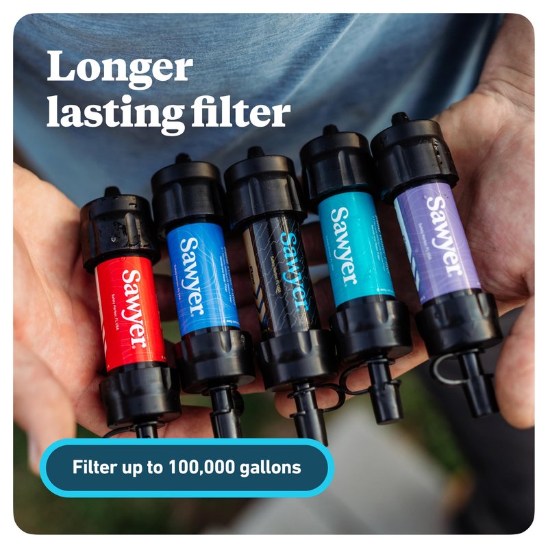 Sawyer Products SP340 Mini Water Filtration System, Filter and Cleaning Plunger only, Single, Teal