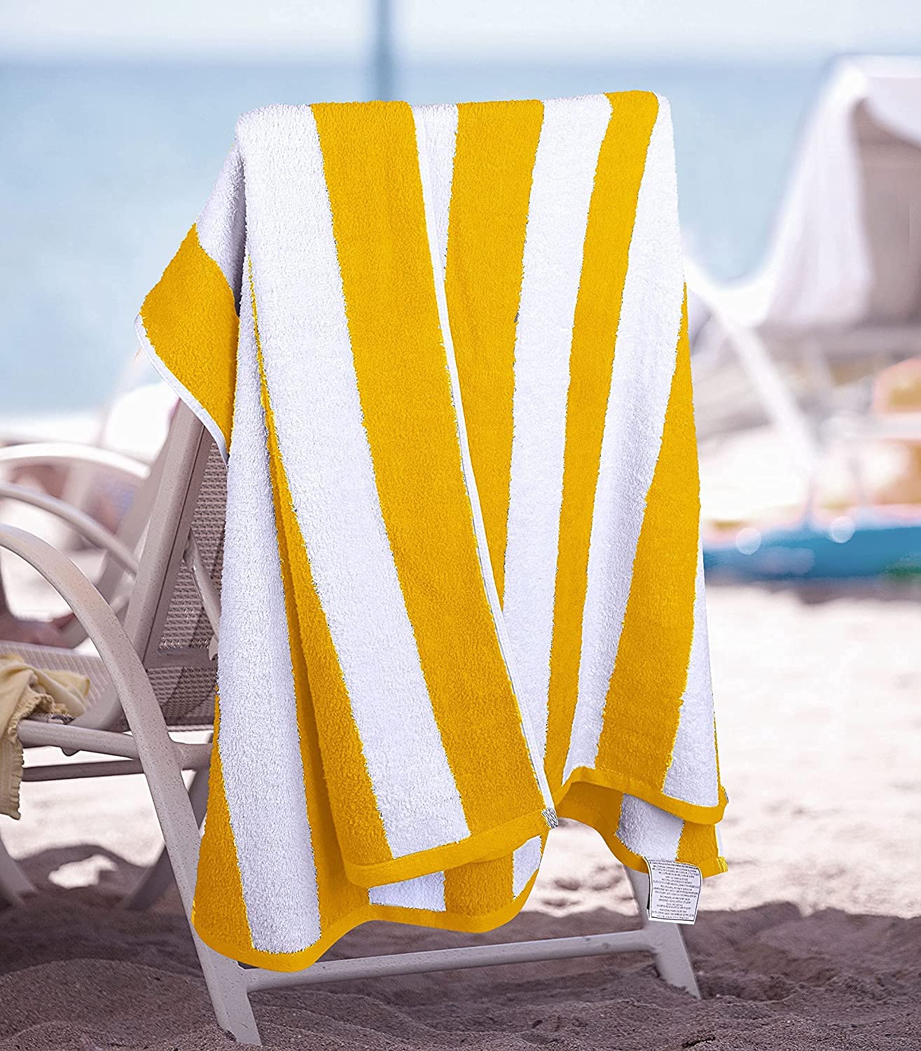 Utopia Towels 24 Pack Cabana Stripe Beach Towel, 30 by 60 Inches, Oversized 100% Ringspun Cotton Pool Towels, Highly Absorbent Bath Towels for Beach