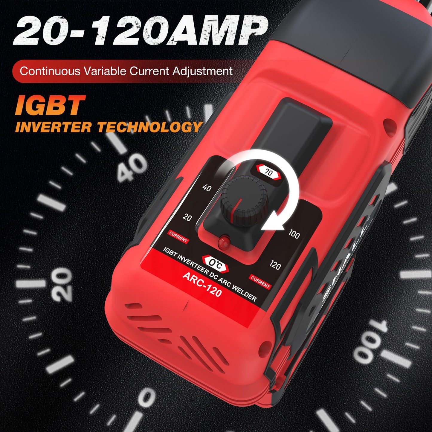 SHALL Portable Electric Welding Machine, 110V Handheld ARC Welder with IGBT Inverter, 0-120 Amp Adjustment Current for 1/16''-1/8'' Welding Rods