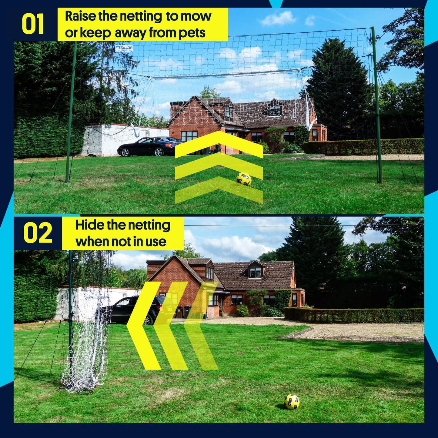 Open Goaaal 3-in-1 Soccer Training Rebounder - Versatile Soccer Goal for Volley & Passing - Outdoor Backyard Sports