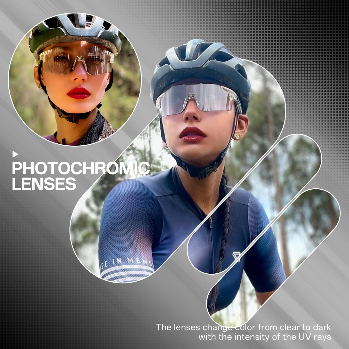 SCVCN Photochromic Cycling Glasses Sports Sunglasses Men Women Clear Bicycle MTB UV400 Protection TR90 Frame Running Mountain Bike Baseball Biking Goggles Riding BMX Golf Driving 18 Transparent