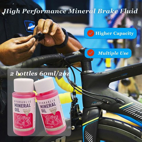 Brake Bleed Kit for SHIMANO, TEKTRO, TRP Hydraulic Disc Brakes, Brake Fluid Bleeder Kit Performance Mineral Oil Brake Fluid 120ml/4oz, Adapters for Most MTB/Road Bike Brake