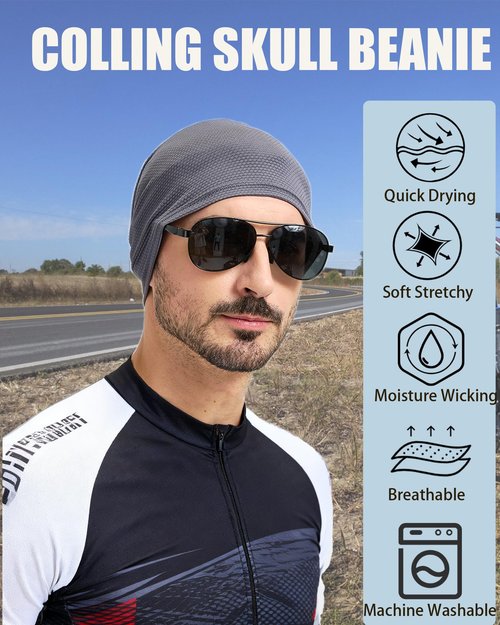 choshion Cooling Skull Caps for Men Women-Thin Breathable Mesh Beanie for Men Running Skull Cap for Cycling Gym & Outdoor Sports