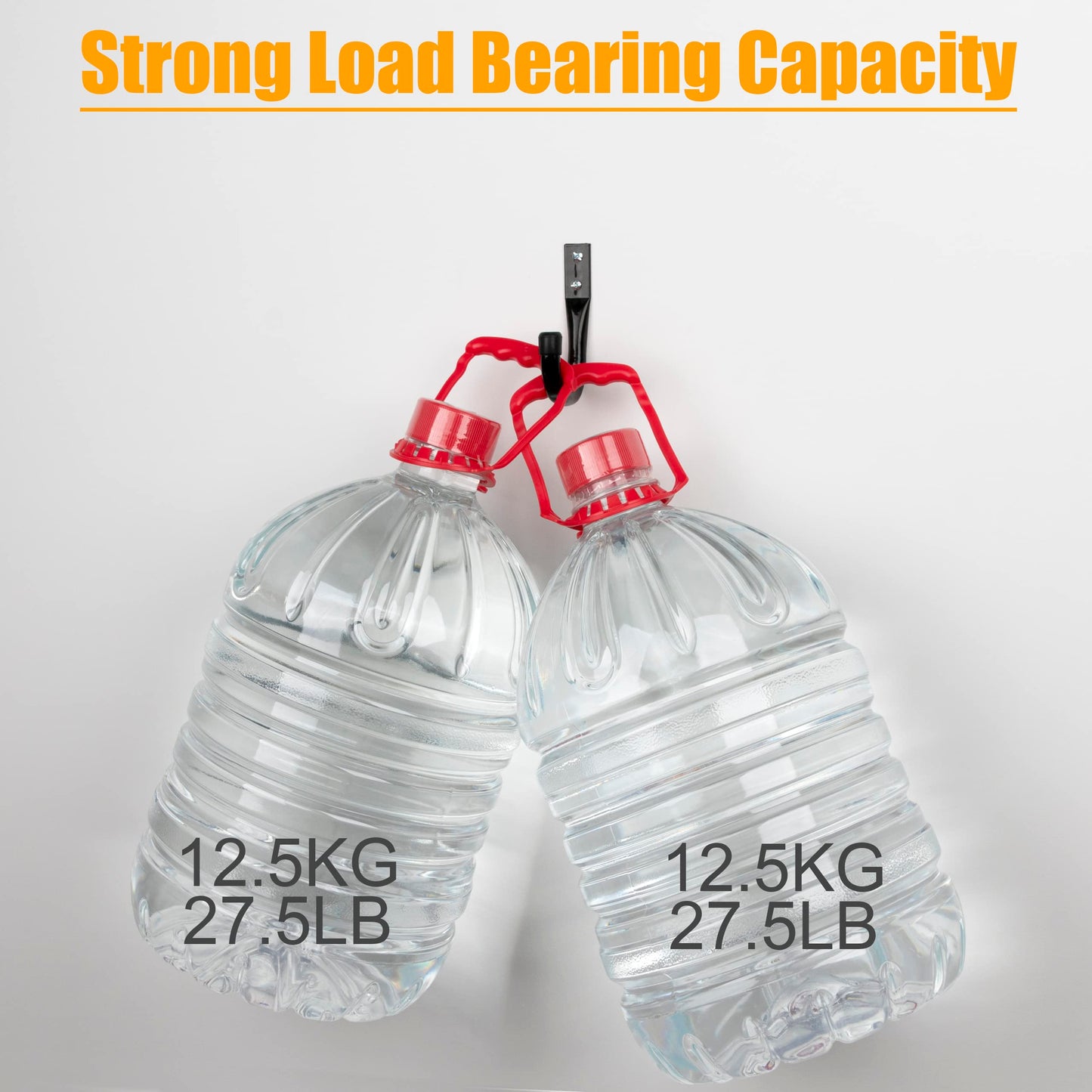 KURUI Large Metal Wall Hooks for Hanging Living Room/Bedroom/Garage, 14Pcs Garage Organization and Storage Heavy Duty Hook for Tool Coat Backpack Bag, 40 LB Black Wall Mount Hanges for Outdoor Indoor