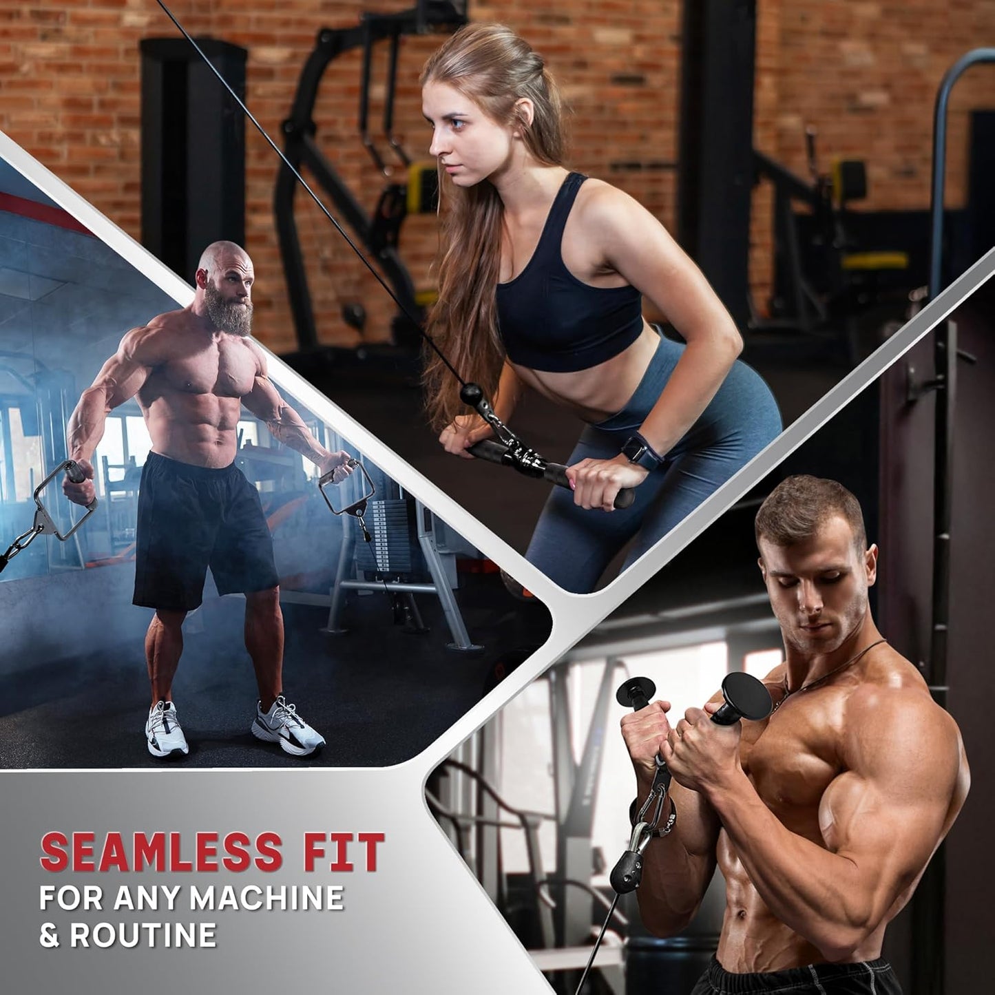 Yes4All Cable Machine Attachment - Versatile Row Handles & Tricep Rope | Supports 880 LB for Home Gym