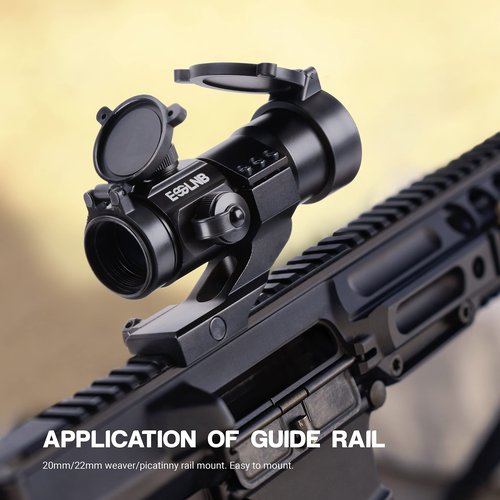 ESSLNB Red Dot Sight Red/Green Dot Reflex Sight Scope with 20mm/22mm Picatinny Riser Rail Mount 5 Adjustable Brightness and Flip-Up Covers