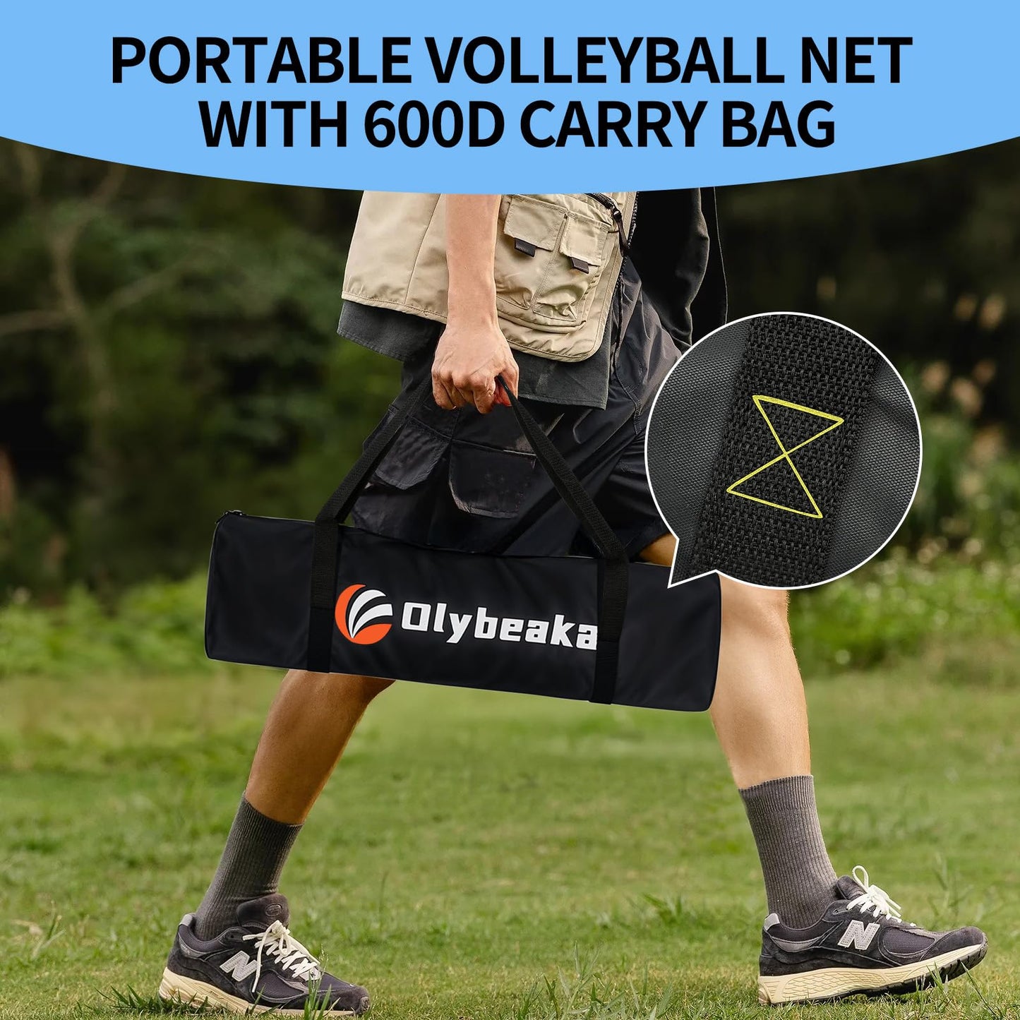 Portable Outdoor Volleyball Net Set, 20FT or 32FT, 4 Adjustable Heights