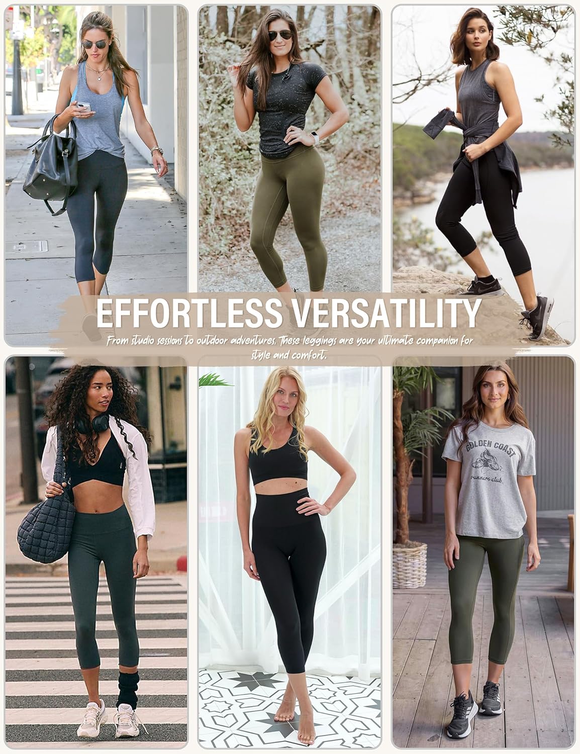 Skiennix High Waisted Leggings - Buttery Soft Full Length Capri Pants with Pockets for Women