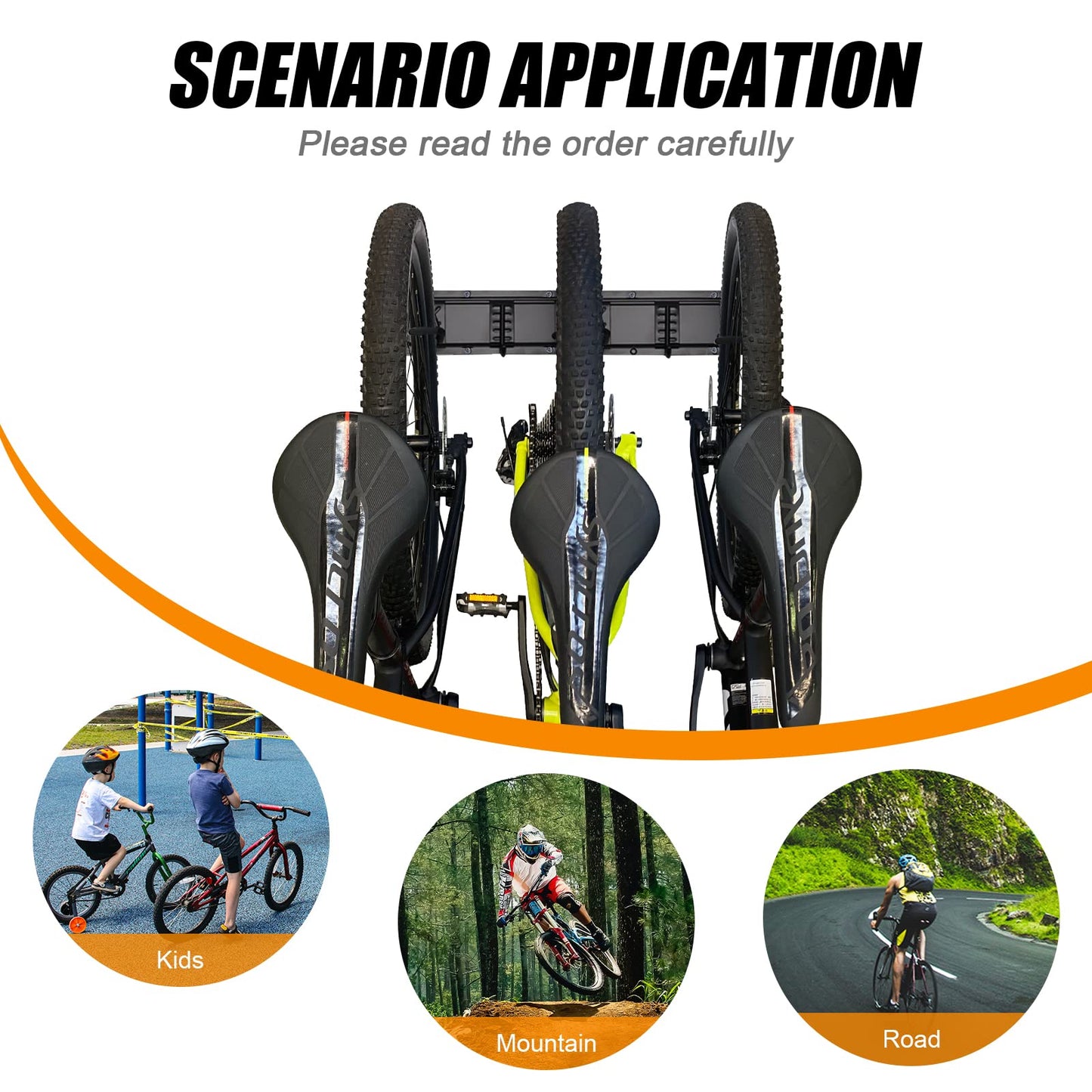 HIGHRAZON Bike Storage Rack Wall Mount Garage Hanger for 2 Bicycles & 1 Helmets, Adjustable Bike Rack Holds Up to 100Lbs