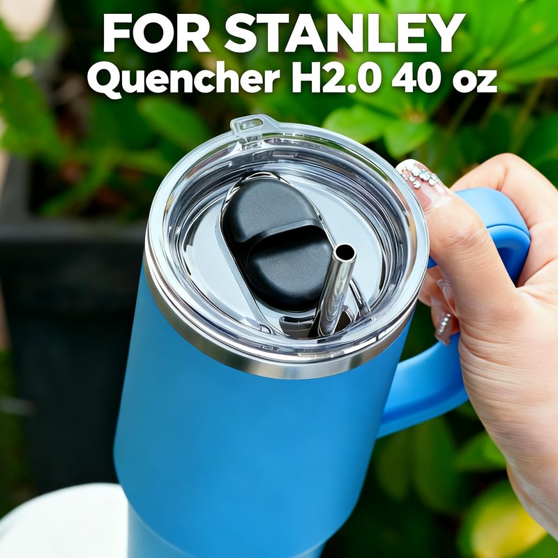 Soledea 2 Pack 40oz Replacement Lid for Stanley Quencher, Stronghold Lid Spill Proof Splash Resistant Tumbler Lids for 40oz Stanley Cup Accessories