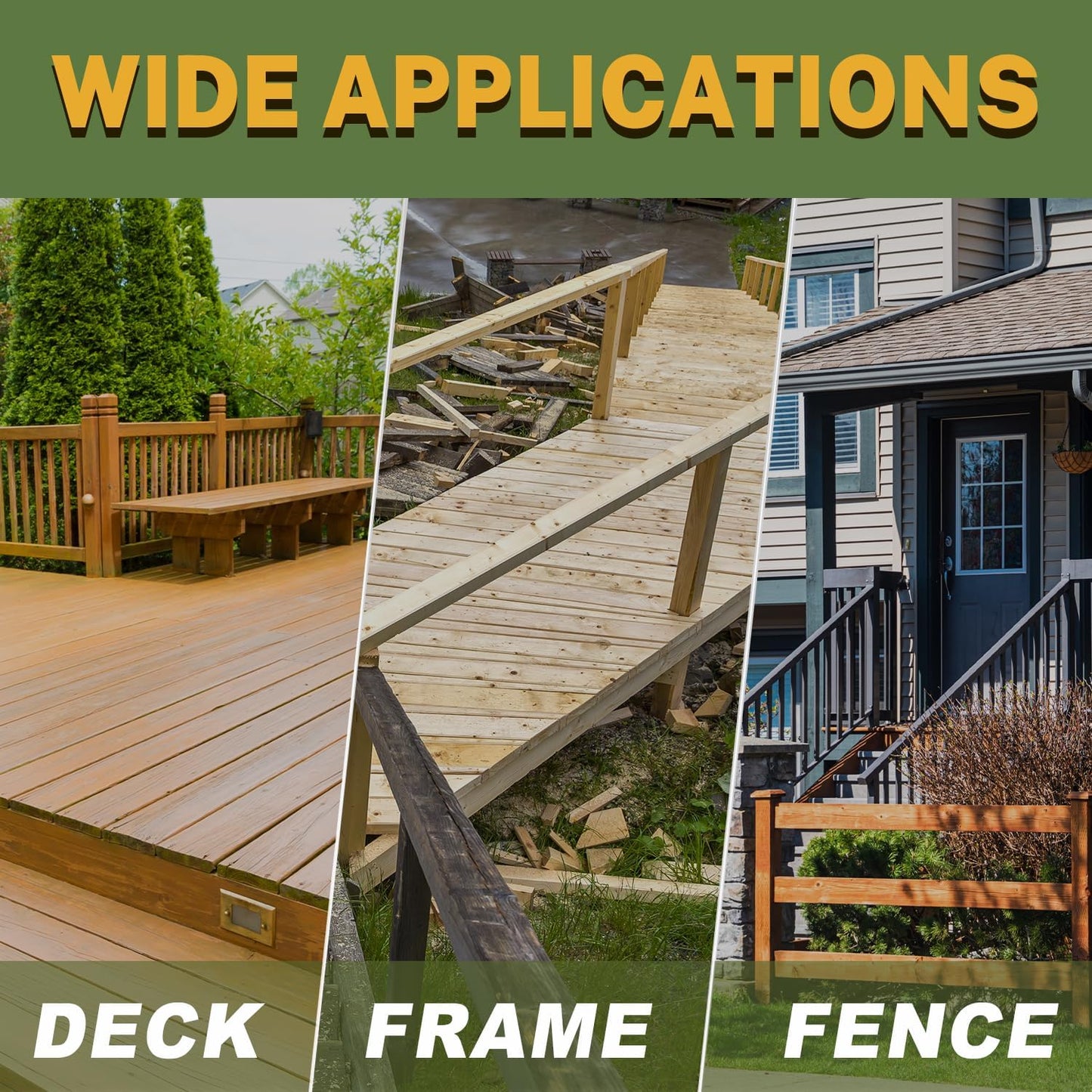 LIONMAX Deck Screws #14 x 6 Inch, 50 PCS, Long Wood Screw, Rust Resistant, Exterior Epoxy Coated for Outdoor Decking, Torx/Star Drive Head, T30 Star Bit Included