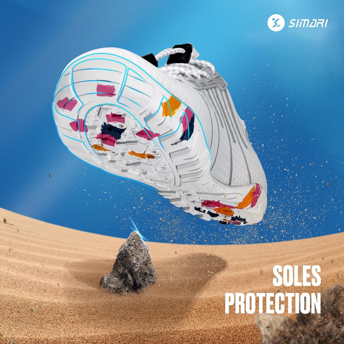 SIMARI Water Shoes - Quick-Dry Barefoot Aqua Socks | Lightweight Non-Slip Swim Shoes for Beach Sports, Surfing, Kayaking