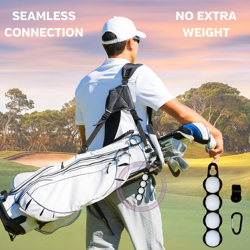 RE GOODS Golf Ball Holder - Holds 4 Golf Balls, Easy Attachment to Bag or Cart, Gift Accessories for Men and Women