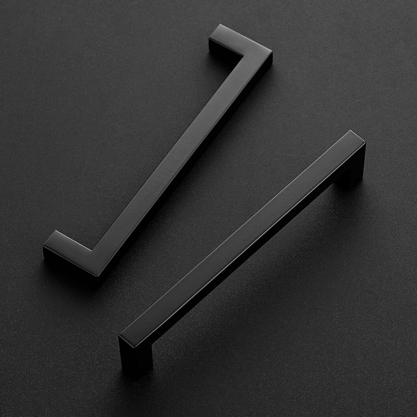 Ravinte 1 Pack 6-1/4 Inch Kitchen Square Cabinet Handles Matte Black Pulls Stainless Steel Drawer Pulls Kitchen Cabinet Hardware Handles