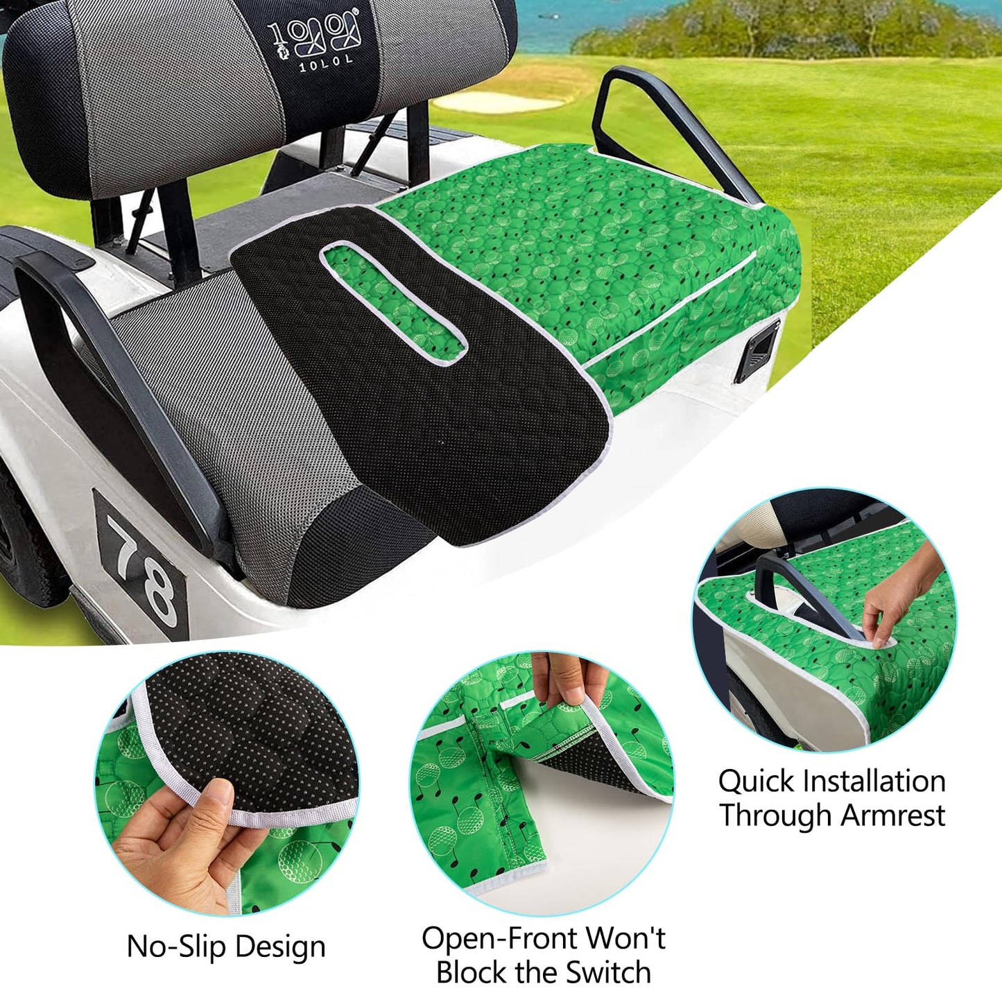 Golf Cart Seat Covers,EZGO Seat Cover,Heavy Duty Golf Cart Seat Blanket,Waterproof Travel Sports Cart Seat Cushion Covers for 2 Person Seats Club Car,Winter Golf Cart Accessories,Golf Cart Seat Cover