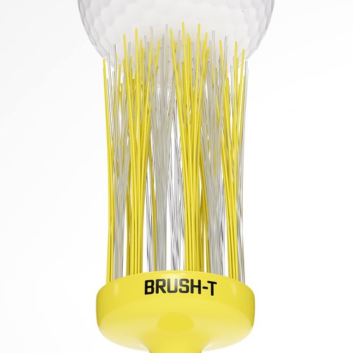 BRUSH-T Premium Plastic Golf Tees, Yellow XLT 4-Pack, Size 3 1/8", Unbreakable Innovative Design, Consistent Height, Perfect Golf Gift for Men and Women. Golfing Brush Tees, Works With Any Golf Ball