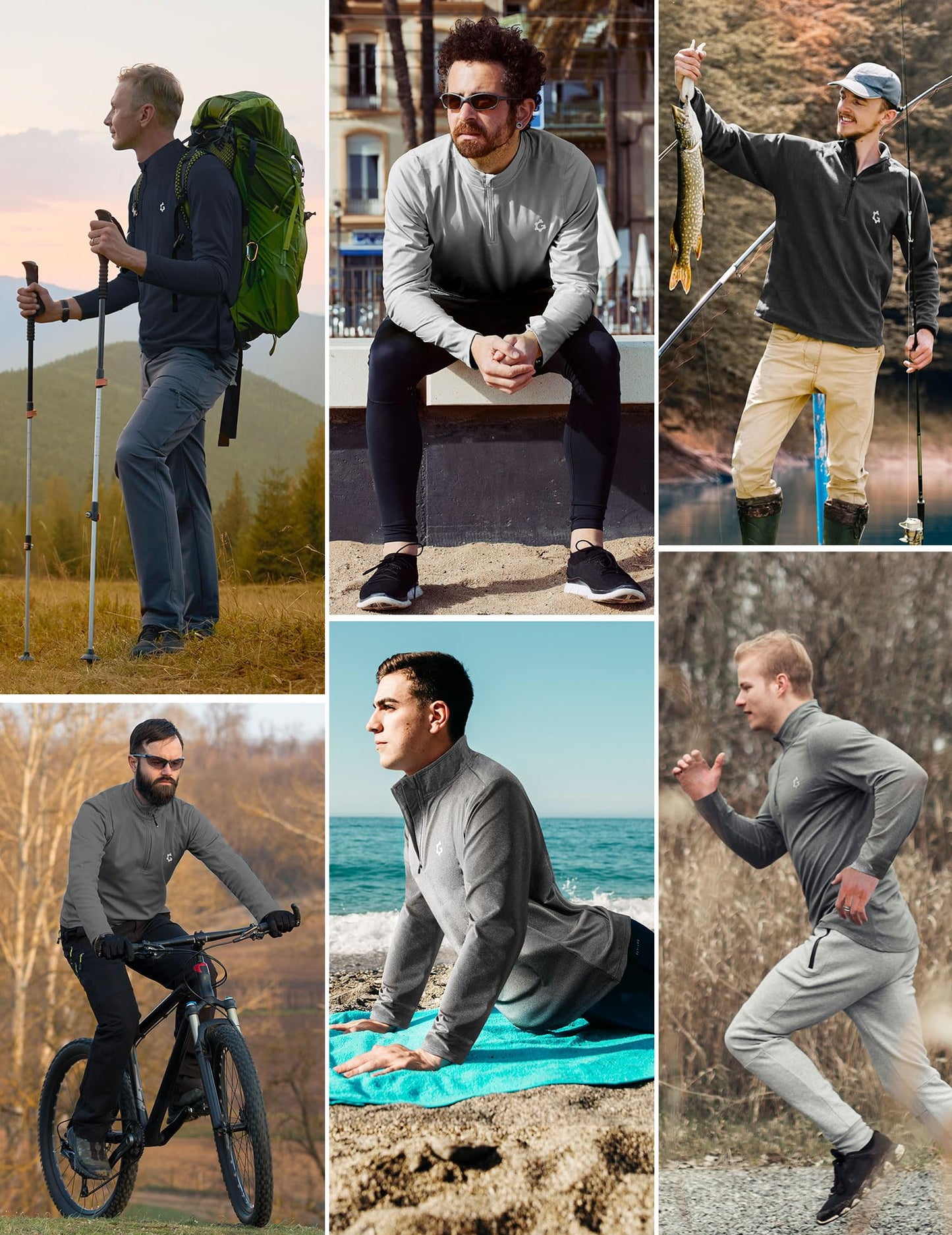 3Pack Quarter 1/4 Zip Pullover Men Dry Fit Sweatshirts 1/2 Half Zip Long Sleeve Running Athletic Golf Work Out Gym Fishing Shirt Quick Dry Outdoor Active Sports Sweater Gray Blue XL