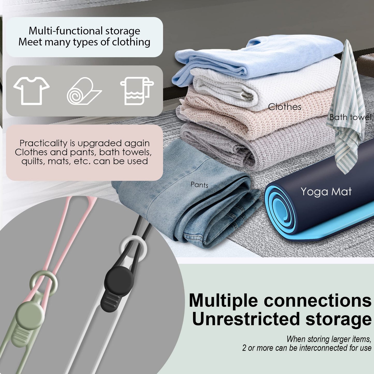 Nearockle Silicone Cable Ties Cord Organizer for Cable Management, 24Pcs 3" and 4.5" Reusable Cable Organizer Electronic Accessories for Home, Office, Kitchen, School, Travel (Multi)