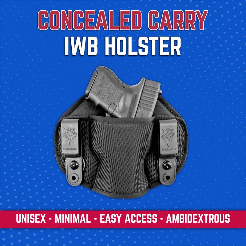 DeSantis Vanquisher IWB Holster - Concealed Carry Gun Holster with Padded Ballistic Nylon, Tuckable, Compatible with Most Medium to Large Autos and Small Revolvers - Ambidextrous, Black