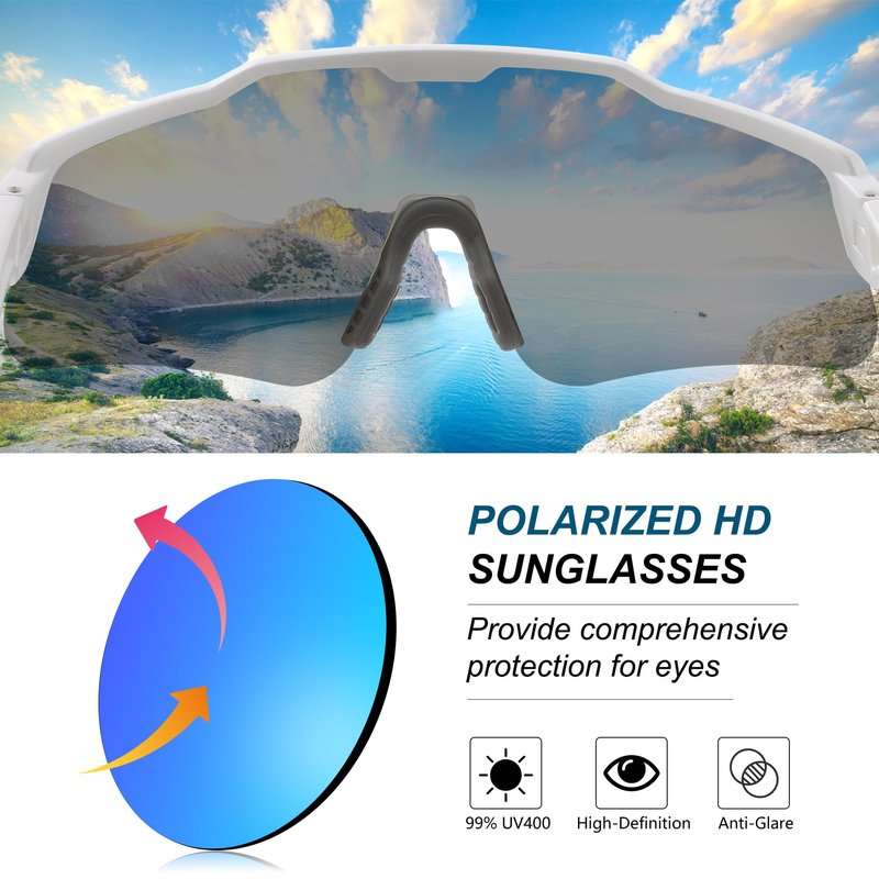 FEISEDY Polarized Youth Sports Sunglasses Teens Cycling Sunglasses TR90 Frame Kids Sport Baseball Glasses for Boys Girls Age8-16 B0032