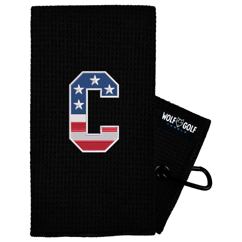 Wolf Golf Towels USA Monogrammed Personalized Golf Towel | Custom Golf Towels for Golf Bags for Men or Women