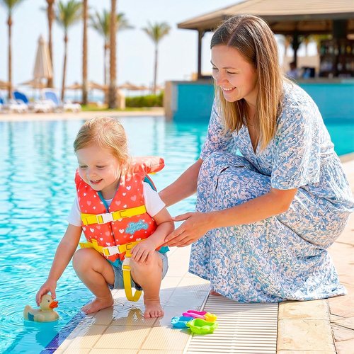Dark Lightning Infant Life Jacket - USCG Approved Swim Vest for Babies 0-30 lbs | Ideal for Pool & Beach Fun