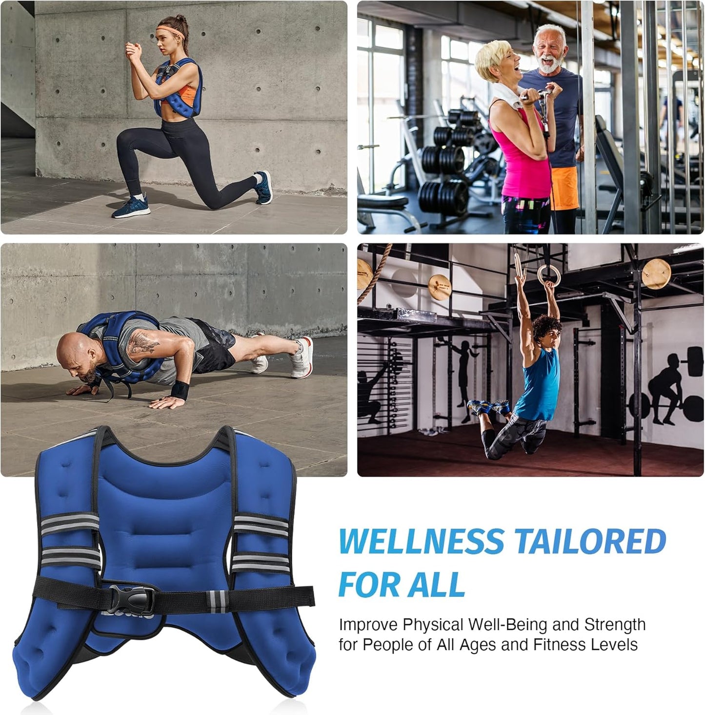 ZELUS Weighted Vest - Adjustable 6lb to 30lb | Reflective Stripe for Enhanced Workout Performance