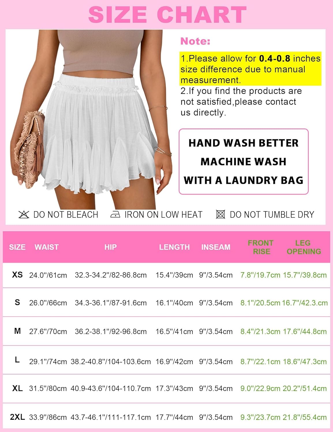 Skiennix Women's Flowy Shorts - Casual Linen Boho Ruffle Mini Skirts with Pockets | Trendy High Waist Design