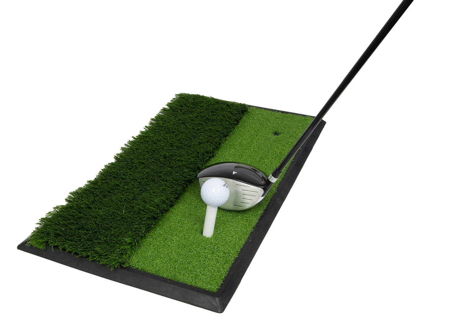 JEF WORLD OF GOLF Fairway and Rough Portable Turf Practice Mat, Green, 12" x 24"