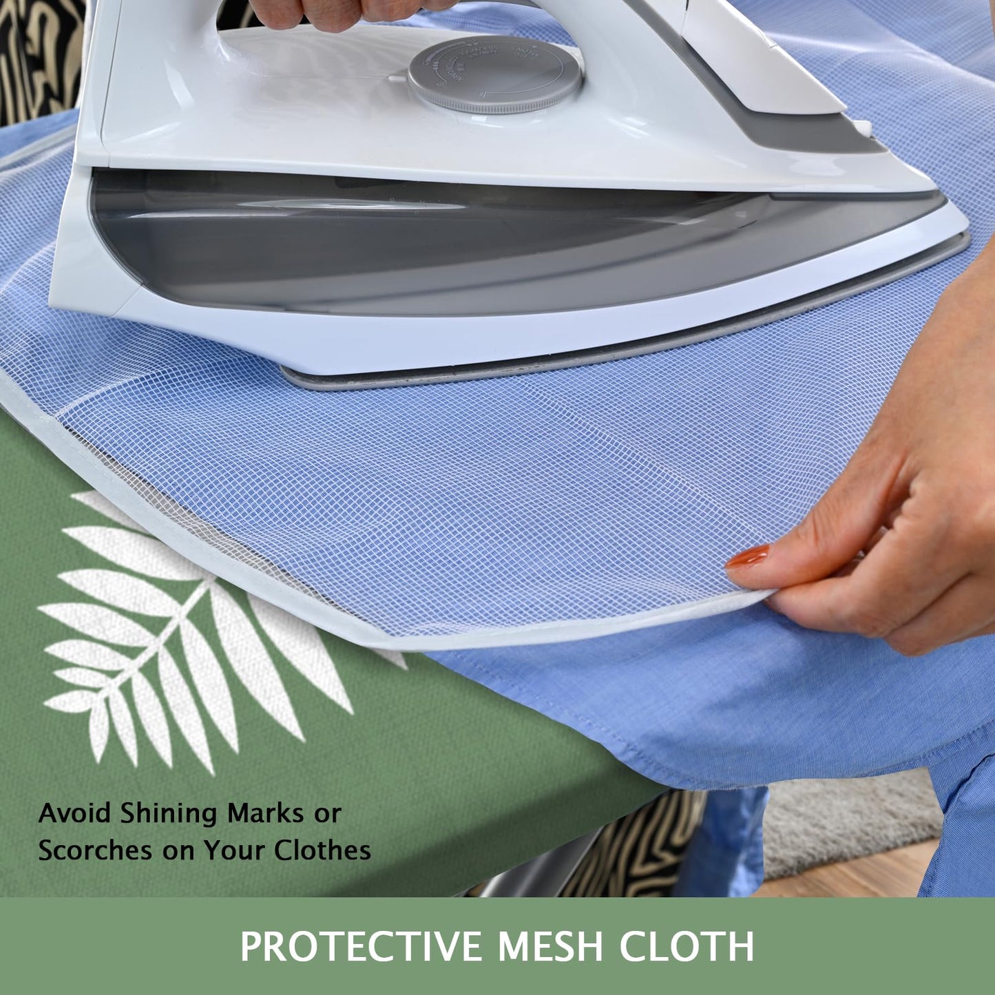 SheeChung 12.5"x32" Small Ironing Board Cover and Pad,Fits Mini Table Top Ironing Board,Extra Thick Padding,Elastic Cord&Fasteners,Heat Resistance(Ironing Board Not Included)