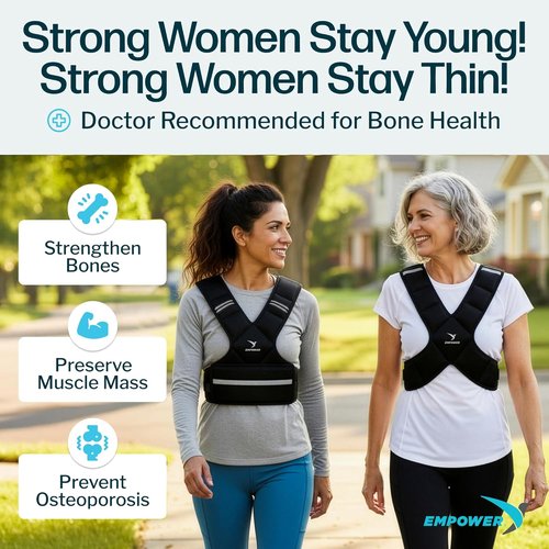 EMPOWER Weighted Vest for Women - Adjustable 4-10lbs or 10-16lbs | Reflective Strips for Safety & Enhanced Workouts