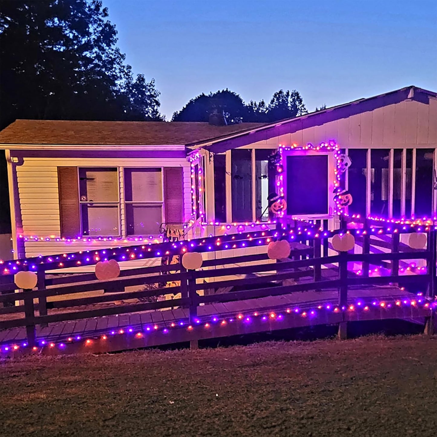 1000 LED Halloween String Lights 328FT - Waterproof Outdoor & Indoor Decor with Remote, 8 Modes - Purple & Orange for Parties & Yard