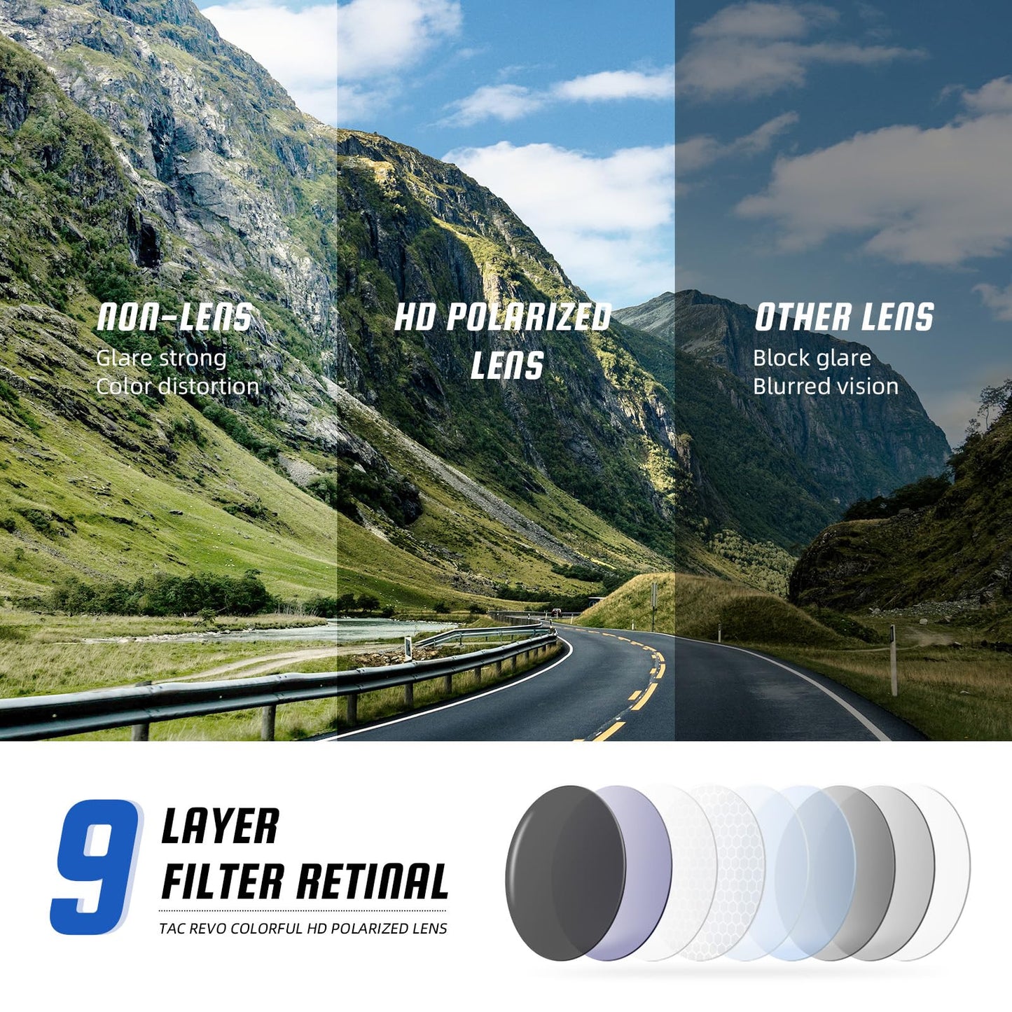 XVXV Photochromic Polarized Sunglasses for Men - UV Protection Lightweight Half Frame Sun Glasses for Running Fishing Golf