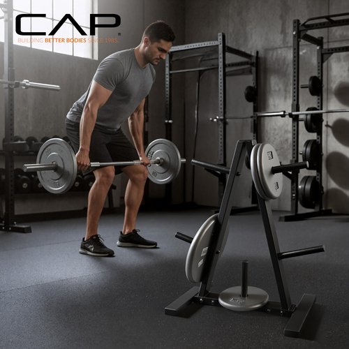 CAP Barbell 1-Inch Plate Tree Rack, Black