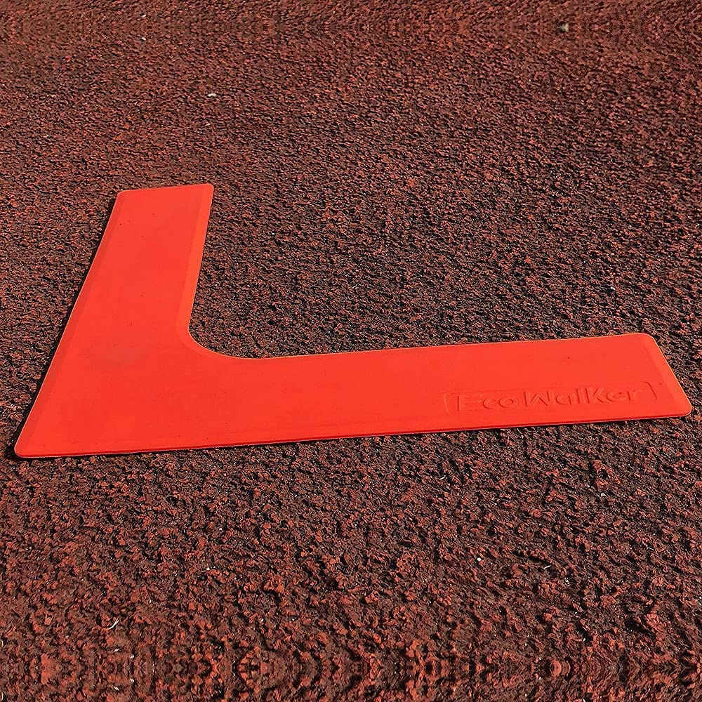 Eco Walker Court Lines Marker Kit Throw Down Markers Create Your Own Mini Pickleball Tennis Court (Red-Yellow I L Shape)