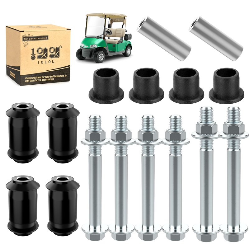 10L0L Golf Cart A Arm Bushing Sleeve Kit for EZGO RXV Gas & Electric 2008-up, Replace OEM 608086 601340 602085 601754 602415 600525