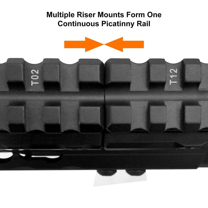 UTG Super Slim Picatinny Riser Mount, 1" Height, 13 Slots , Black