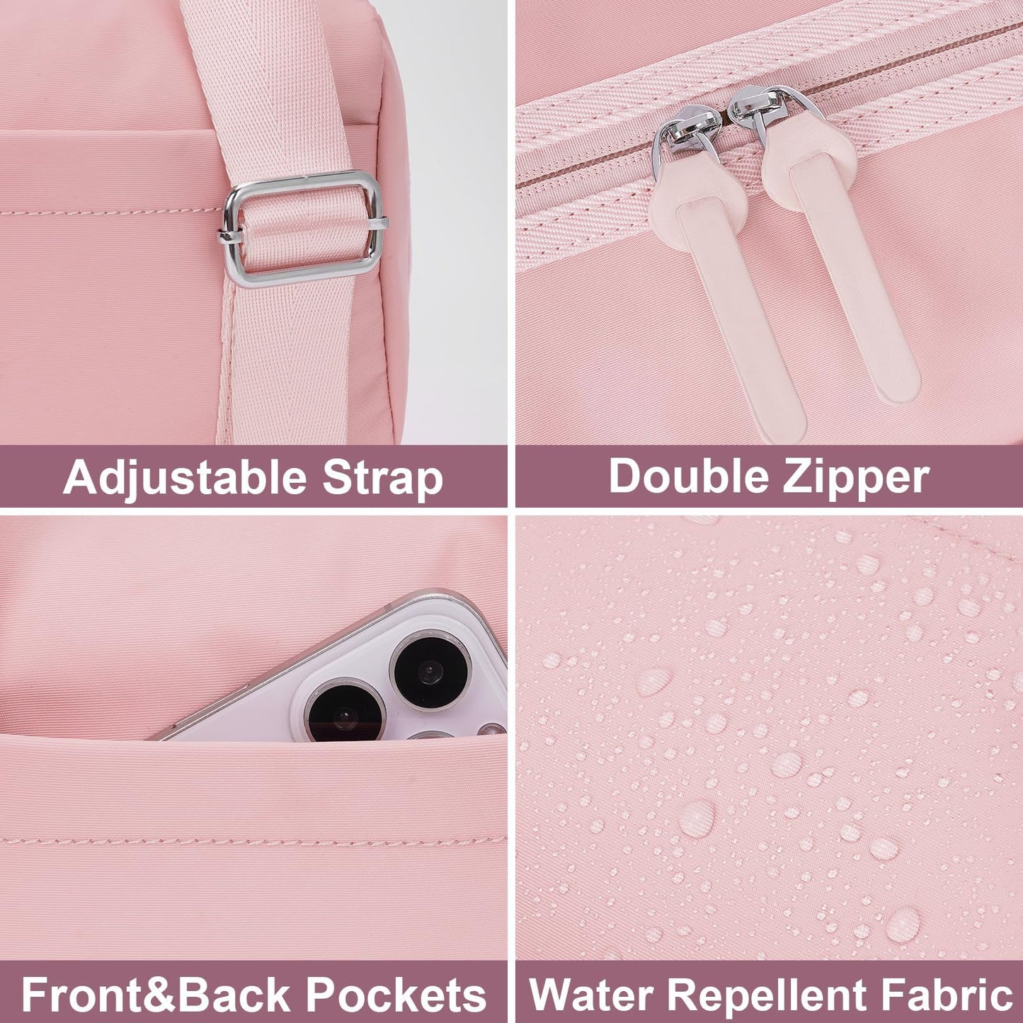 ANKICK Mini Gym Bag Small Duffle Bags Tote for Women Pink Workout Bag Lightweight for Weekender Travel Sports Yoga Fitness