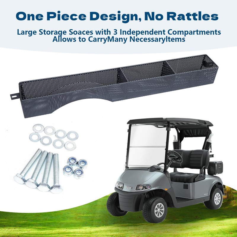 Mixopoly Golf Cart Front Inner Basket Dash Storage Tray Organizer for EZGO RXV 2008-up with One Piece Solid Design, More Sturdy and No Rattles